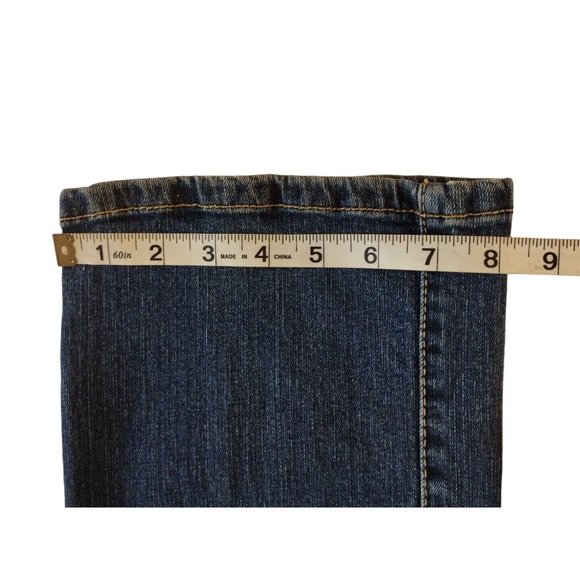 Aura Jeans Womens 8 Petite Short Rise Embroidered Straight - Picture 12 of 16